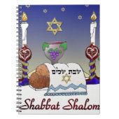 Judaica Shabbat Shalom Art Print Notitieboek (Voorkant)