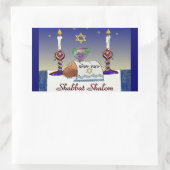 Judaica Shabbat Shalom Art Print Rechthoekige Sticker (Tas)