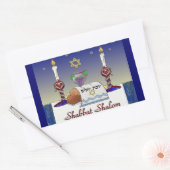Judaica Shabbat Shalom Art Print Rechthoekige Sticker (Envelop)