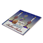Judaica Shabbat Shalom Art Print Tegeltje (Zijkant)