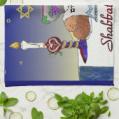 Judaica Shabbat Shalom Art Print Theedoek (Gevouwen)