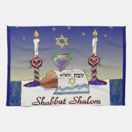 Judaica Shabbat Shalom Art Print Theedoek