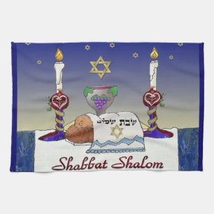 Judaica Shabbat Shalom Art Print Theedoek