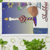 Judaica Shabbat Shalom Art Print Theedoek (Gevouwen)
