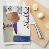 Judaica Shabbat Shalom Art Print Theedoek (Quarter Fold)