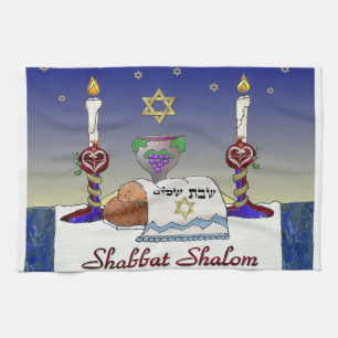 Judaica Shabbat Shalom Art Print Theedoek