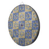 Judaica Star van David Metal Gold Blue Dartbord (Voorkant Rechts)