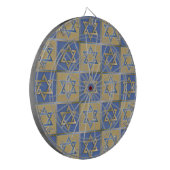 Judaica Star van David Metal Gold Blue Dartbord (Voorkant Links)