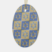 Judaica Star van David Metal Gold Blue Keramisch Ornament (Links)