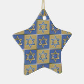 Judaica Star van David Metal Gold Blue Keramisch Ornament (Rechts)
