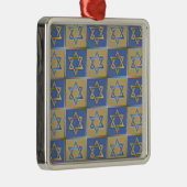 Judaica Star van David Metal Gold Blue Metalen Ornament (Rechts)