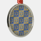 Judaica Star van David Metal Gold Blue Metalen Ornament (Rechts)