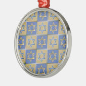 Judaica Star van David Metal Gold Blue Metalen Ornament (Links)