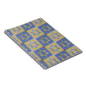 Judaica Star van David Metal Gold Blue Notitieboek (Rechterzijde)