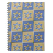 Judaica Star van David Metal Gold Blue Notitieboek (Voorkant)