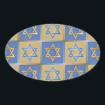 Judaica Star van David Metal Gold Blue Ovale Sticker<br><div class="desc">Je bekijkt het Lee Hiller Design Collectie. Apparel,  Gifts & Collectibles Lee Hiller Photography of Digital Art Collectie. Je kunt haar Natuur fotografie uitzichten op http://HikeOurPlanet.com/ en haar wandelende blog volgen in Hot Springs National Park.</div>
