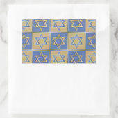 Judaica Star van David Metal Gold Blue Rechthoekige Sticker (Tas)