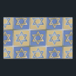 Judaica Star van David Metal Gold Blue Rechthoekige Sticker<br><div class="desc">Je bekijkt het Lee Hiller Design Collectie. Apparel,  Gifts & Collectibles Lee Hiller Photography of Digital Art Collectie. Je kunt haar Natuur fotografie uitzichten op http://HikeOurPlanet.com/ en haar wandelende blog volgen in Hot Springs National Park.</div>