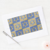 Judaica Star van David Metal Gold Blue Rechthoekige Sticker (Envelop)