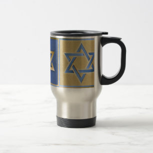 Judaica Star van David Metal Gold Blue Reisbeker