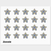 Judaica Star van David Metal Gold Blue Ster Sticker (Vel)