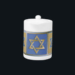 Judaica Star van David Metal Gold Blue Theepot<br><div class="desc">Je bekijkt het Lee Hiller Design Collectie. Apparel,  Gifts & Collectibles Lee Hiller Photography of Digital Art Collectie. Je kunt haar Natuur fotografie uitzichten op http://HikeOurPlanet.com/ en haar wandelende blog volgen in Hot Springs National Park.</div>