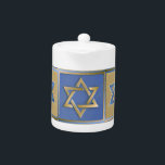 Judaica Star van David Metal Gold Blue Theepot<br><div class="desc">Je bekijkt het Lee Hiller Design Collectie. Apparel,  Gifts & Collectibles Lee Hiller Photography of Digital Art Collectie. Je kunt haar Natuur fotografie uitzichten op http://HikeOurPlanet.com/ en haar wandelende blog volgen in Hot Springs National Park.</div>