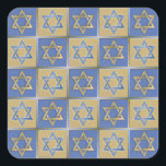 Judaica Star van David Metal Gold Blue Vierkante Sticker<br><div class="desc">Je bekijkt het Lee Hiller Design Collectie. Apparel,  Gifts & Collectibles Lee Hiller Photography of Digital Art Collectie. Je kunt haar Natuur fotografie uitzichten op http://HikeOurPlanet.com/ en haar wandelende blog volgen in Hot Springs National Park.</div>