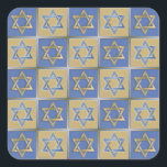Judaica Star van David Metal Gold Blue Vierkante Sticker<br><div class="desc">Je bekijkt het Lee Hiller Design Collectie. Apparel,  Gifts & Collectibles Lee Hiller Photography of Digital Art Collectie. Je kunt haar Natuur fotografie uitzichten op http://HikeOurPlanet.com/ en haar wandelende blog volgen in Hot Springs National Park.</div>