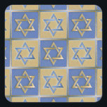 Judaica Star van David Metal Gold Blue Vierkante Sticker<br><div class="desc">Je bekijkt het Lee Hiller Design Collectie. Apparel,  Gifts & Collectibles Lee Hiller Photography of Digital Art Collectie. Je kunt haar Natuur fotografie uitzichten op http://HikeOurPlanet.com/ en haar wandelende blog volgen in Hot Springs National Park.</div>
