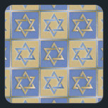 Judaica Star van David Metal Gold Blue Vierkante Sticker<br><div class="desc">Je bekijkt het Lee Hiller Design Collectie. Apparel,  Gifts & Collectibles Lee Hiller Photography of Digital Art Collectie. Je kunt haar Natuur fotografie uitzichten op http://HikeOurPlanet.com/ en haar wandelende blog volgen in Hot Springs National Park.</div>