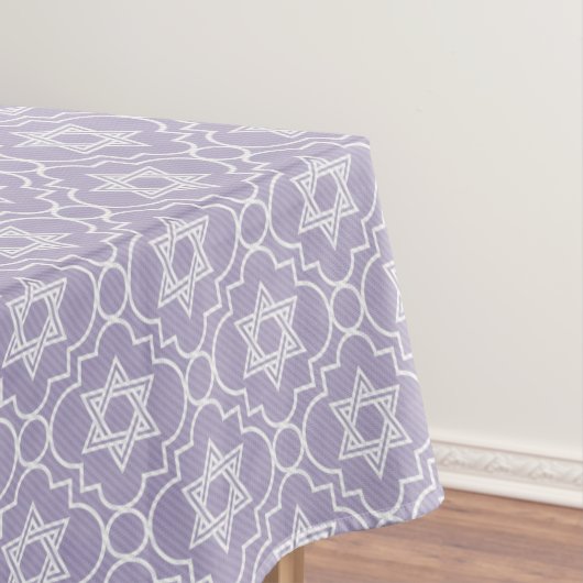 Judaica - Tablecloth - Joodse sterren - Lavender Tafelkleed (Voorbeeld)