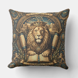 Judaica traditioneel ornament leeuw kussen