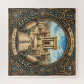Judaica Traditionele Tempel Symbolische Puzzel (Horizontaal)