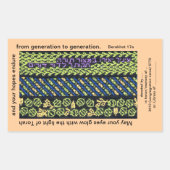 judaïsche boekenplaat rechthoekige sticker (Voorkant)