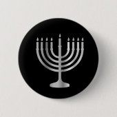 Judaism Menorah Ronde Button 5,7 Cm (Voorkant)