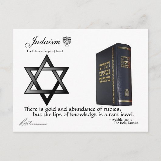 Judaïsme - briefkaart van passagiers (Voorkant)