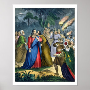 Judas Betrays z'n meester, van een bijbel die door Poster