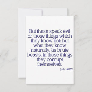 Jude 1:10 KJV Bijbel Vast Wenskaart Kaart