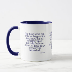 Jude 1:10 KJV Bijbel verse Mok met twee tonen