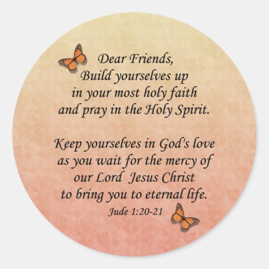Jude 1:20-21 ~ Heilig Geloof Ronde Sticker (Voorkant)