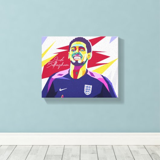 Jude Bellingham Wpap Pop Art Canvas Afdruk (Insitu (Houten vloer))