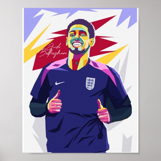 Jude Bellingham Wpap Pop Art Poster (Voorkant)