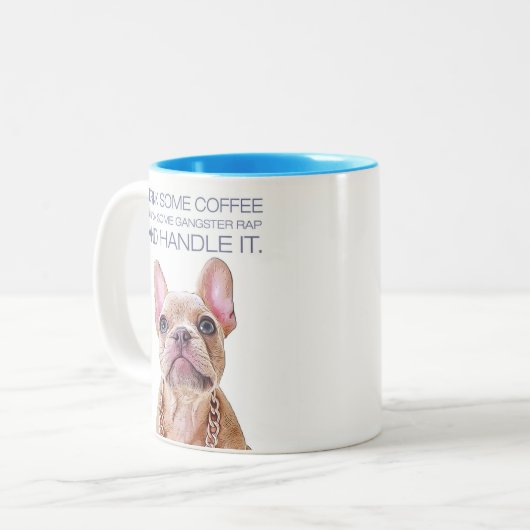 Jude Mok, 11 oz Two-Tone Coffee Mok Blue (Voorkant links)