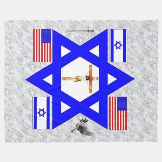JUDEO-CHRISTELIJK fleece deken (Voorkant (Horizontaal))