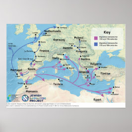 Judeo-Spaanse diasporakaart Poster