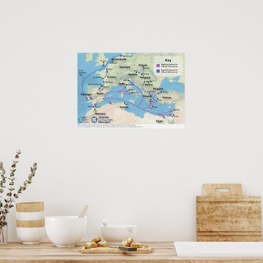 Judeo-Spanish diaspora map Poster (Keuken)