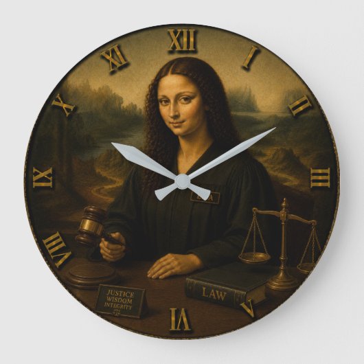 Judge Funny Mona Lisa Lawyer & Justice Gift Grote Klok (Voorkant)