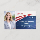 Judge Voter Election Campaign Photo QR Code Visitekaartje (Voorkant)