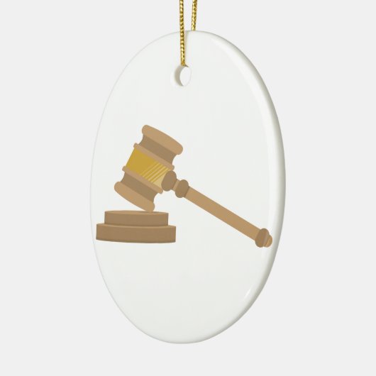 Judges Gavel Keramisch Ornament (Links)